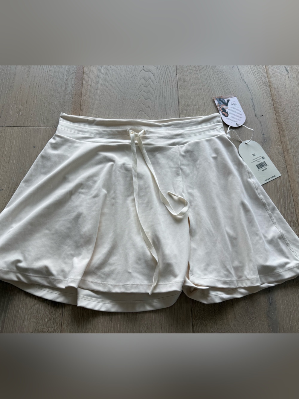 Blogilates Trailblazer Slit Skirt Cream with Built-In Shorts
